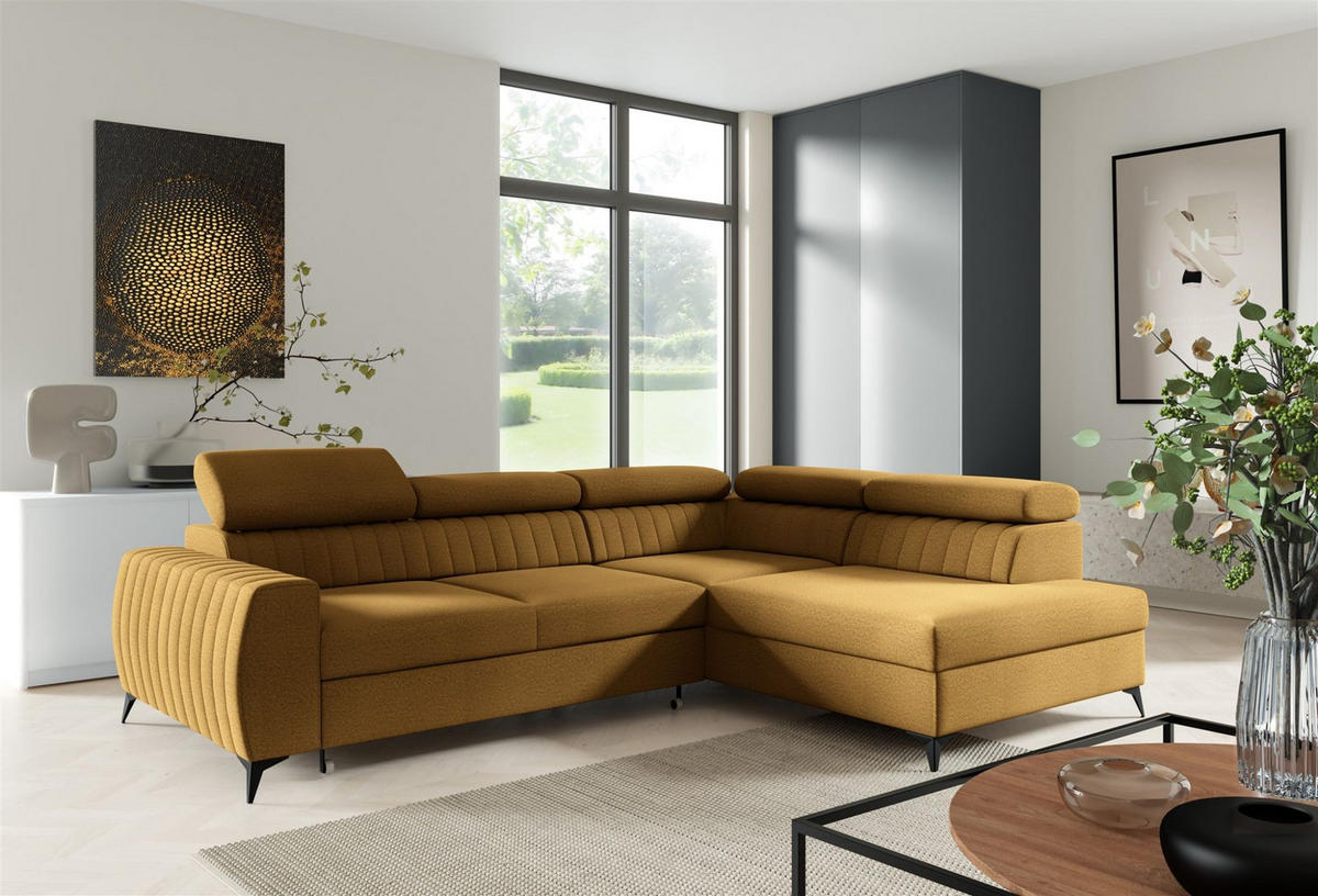 ECKSOFA Toronto - Gelb, Holzwerkstoff/Textil (270/200cm) - Fun Möbel