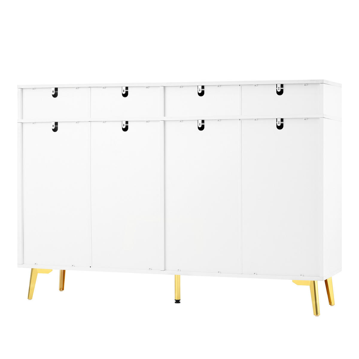 SIDEBOARD 140/38/82 cm Weiß aus MDF mit 4 Türen und 4 Schubladen - Weiß, Holzwerkstoff (140/82/38cm) - OKWISH