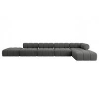 ECKSOFA modulares Sofa Kerru-L3 - 475x190x70 cm Dunkelgrau Velours - Dunkelgrau, Holzwerkstoff/Textil (475/190cm) - ALTDECOR