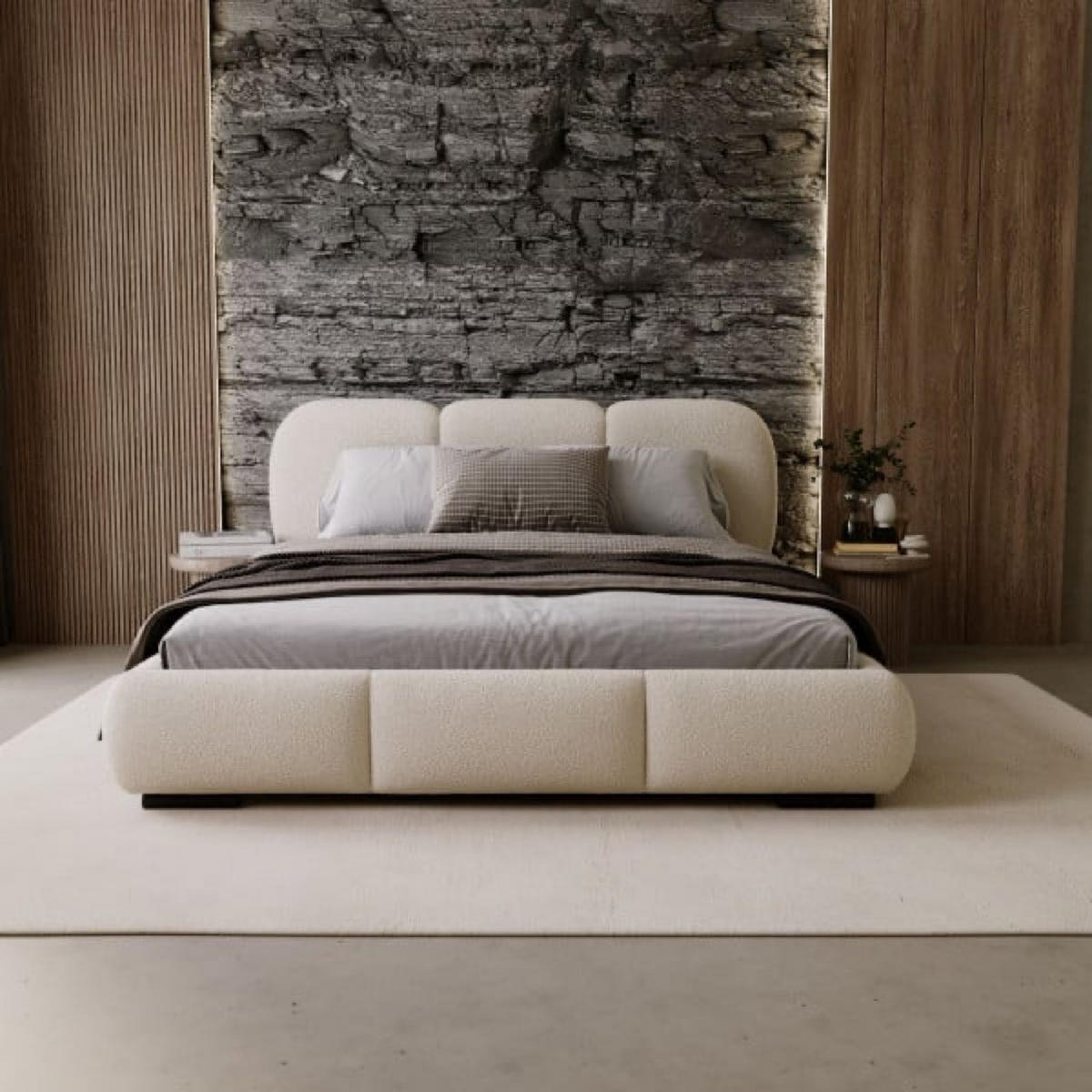 BETT Hellbeige ROZA Gepolstert Mit Bettkasten 140x200 cm - Beige, Textil (140/200cm) - Sepro Meble