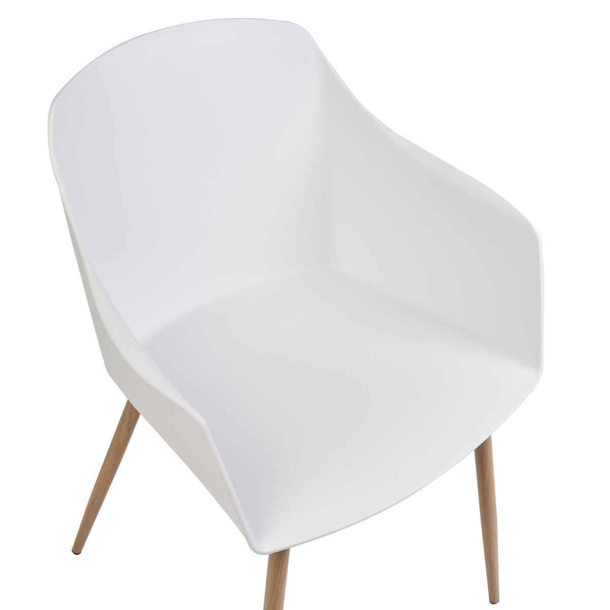 ESSZIMMERSTUHL 2er-Set Kunststoff Weiß/Heller Holzfarbton Fonda II - Grün, Kunststoff/Metall (57/83/51cm) - Beliani