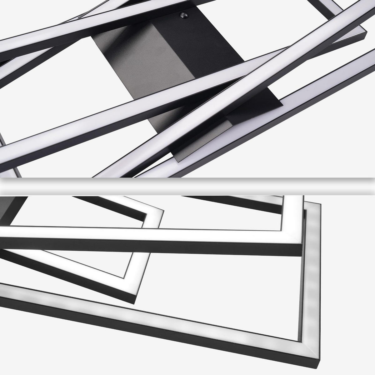 LED-DECKENLEUCHTE Maggio 23.5/75/13.5cm - Schwarz, Metall (75/23.5/13.5cm) - Nettlife
