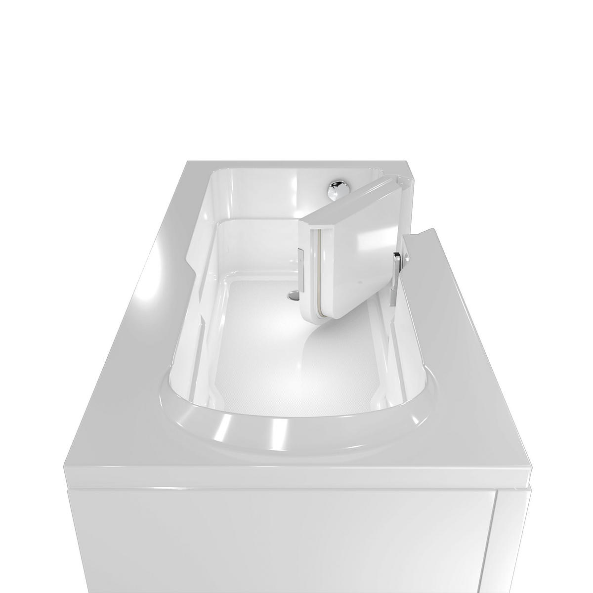 SENIORENWANNE mit Tür S17-L 150x75cm ohne Armatur - Weiß, Glas/Kunststoff (75/54/150cm) - AcquaVapore by Sandra Jentho