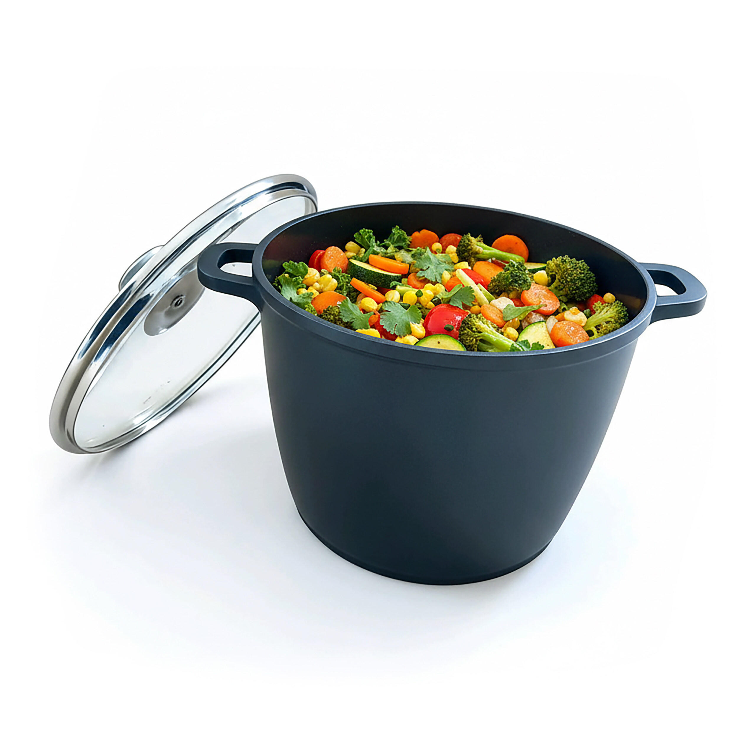 SUPPENTOPF - Schwarz, Glas/Metall (24/24/18cm) - Relaxdays