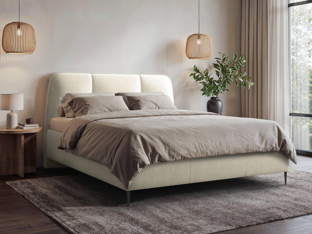 POLSTERBETT Oasis - Beige/Schwarz, Holz/Holzwerkstoff (180/200cm) - MIRJAN24