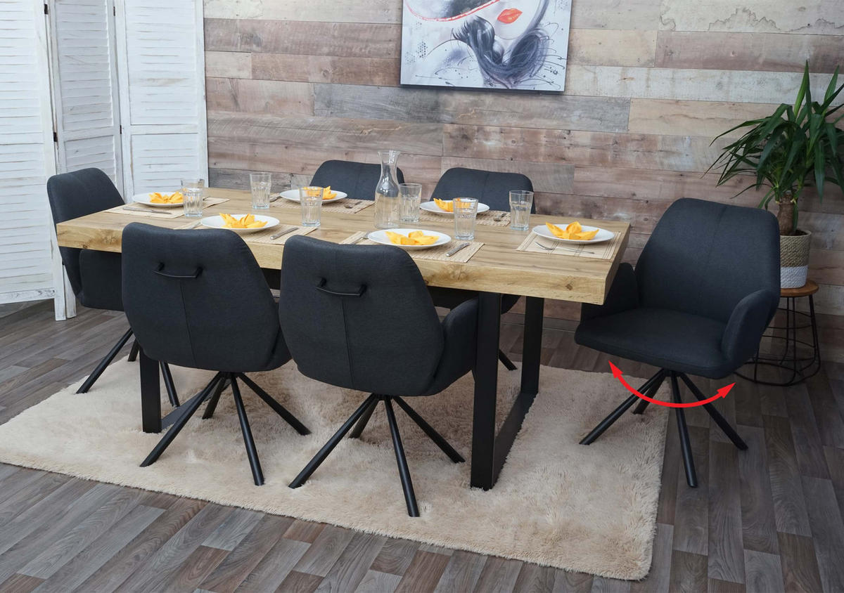 ESSZIMMERSTUHL Anthrazit 6er-Set - Anthrazit, Textil (60/86/66cm) - MCW