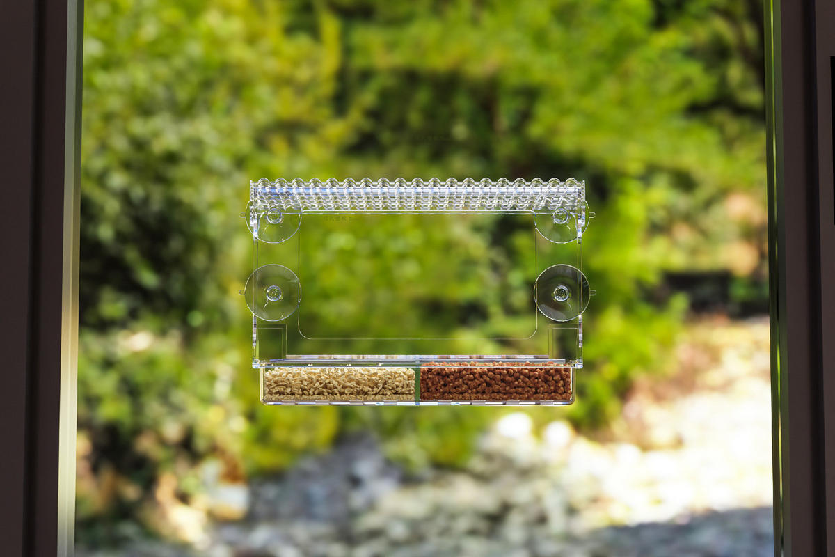 VOGELFUTTERSPENDER,KUNSTSTOFF, transparent, 24,89 x 10,16 x 16,76 cm - Transparent, Kunststoff (10.16/16.76/24.89cm) - Authentics