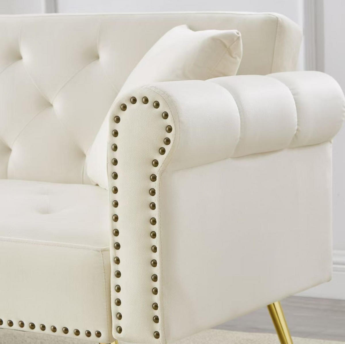 2-SITZER 147/85 cm Beige aus Samt mit verstellbarer Rückenlehne - Beige, Kunststoff (75/70/173cm) - OKMYHOME