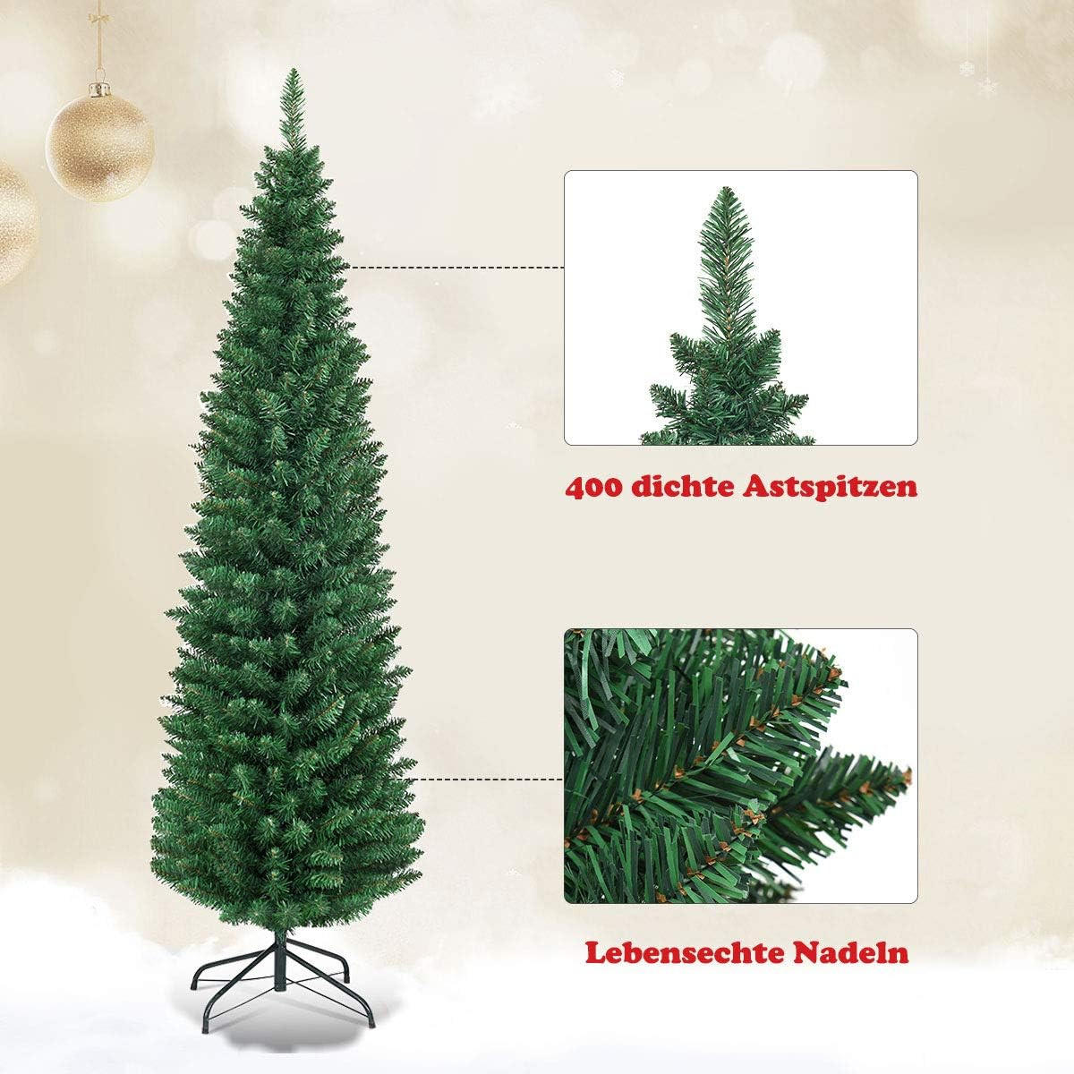 WEIHNACHTSBAUM Grün - Grün, Kunststoff (180cm) - COSTWAY