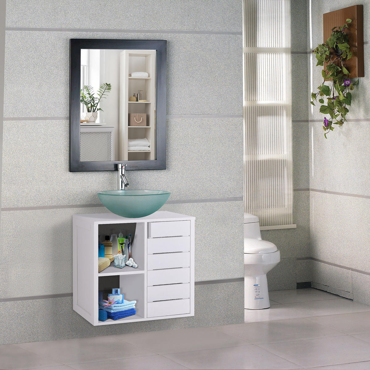 HÄNGESCHRANK Weiß 1 Stück - Weiß, Kunststoff (60/54/30cm) - GiPP