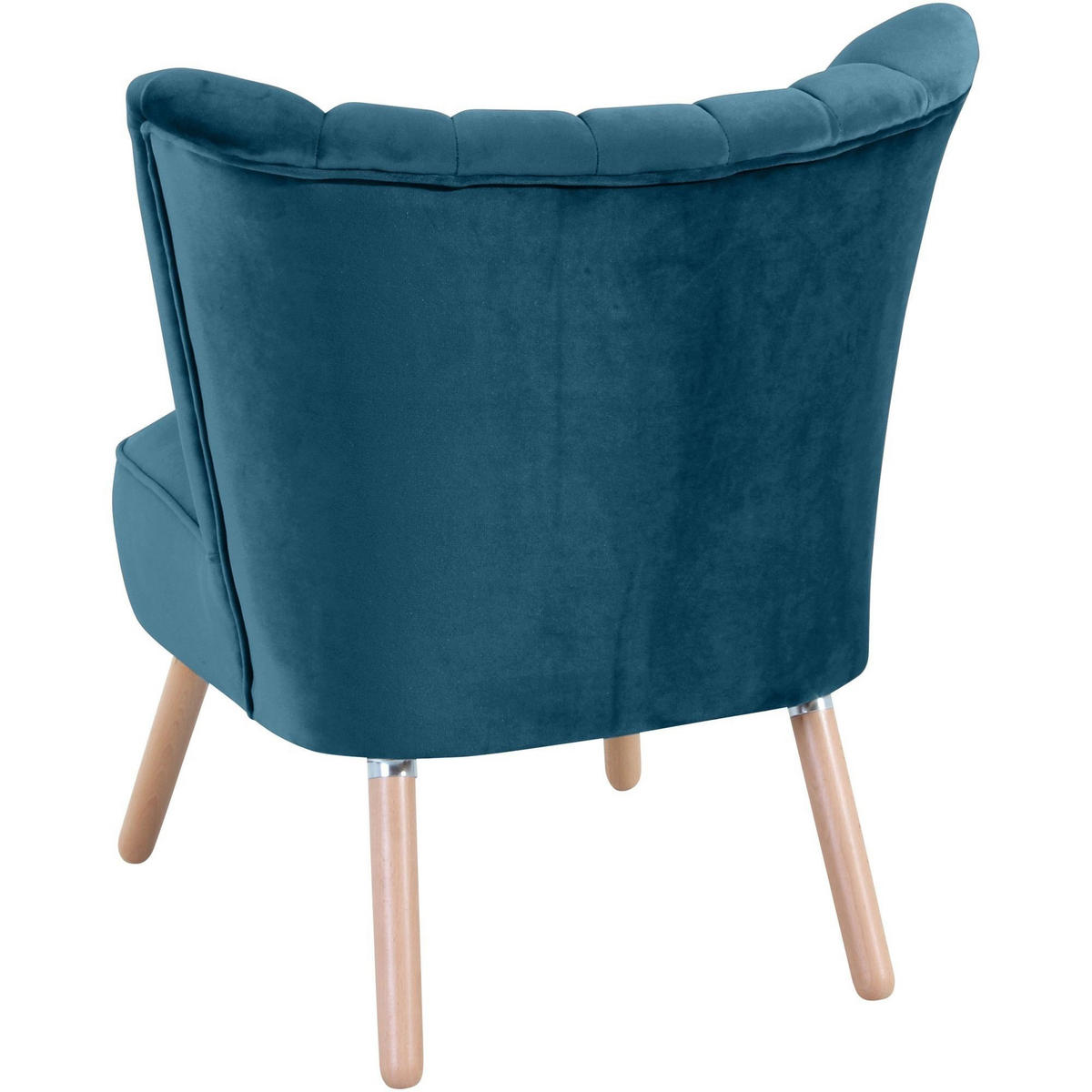 SESSEL Kadisha Bezug Samtvelours Buche natur / petrol - Blau, Kunststoff (70/80/66cm) - 58aufmkessel
