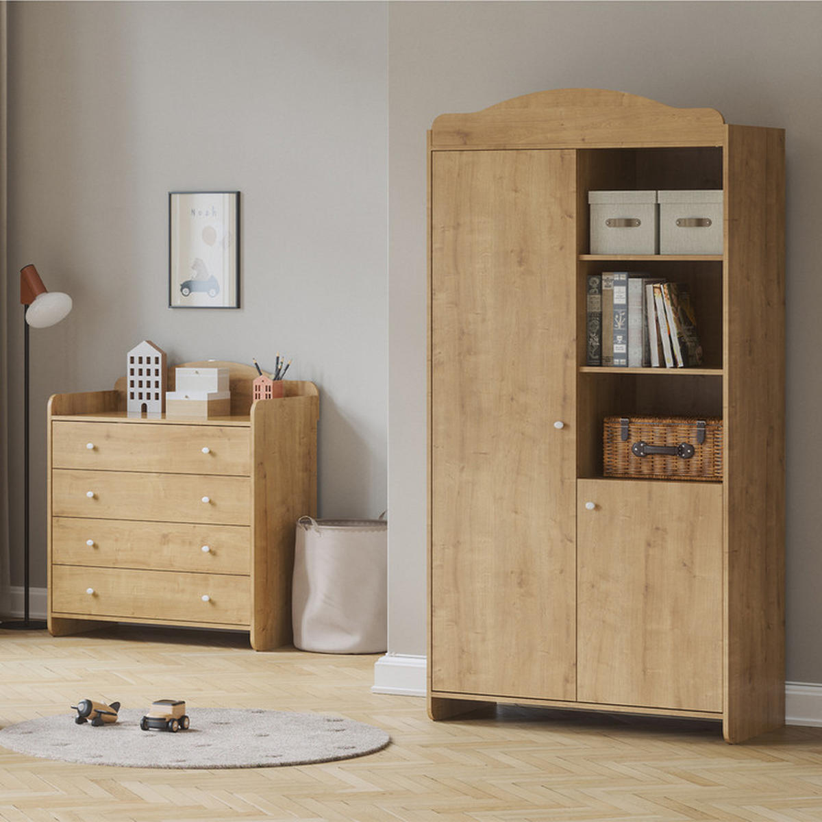 SKŘÍŇ 2DVEŘOVÁ Megeve Dřevo - hnědá, kompozitní dřevo (100/199/50.1cm) - Petits-meubles