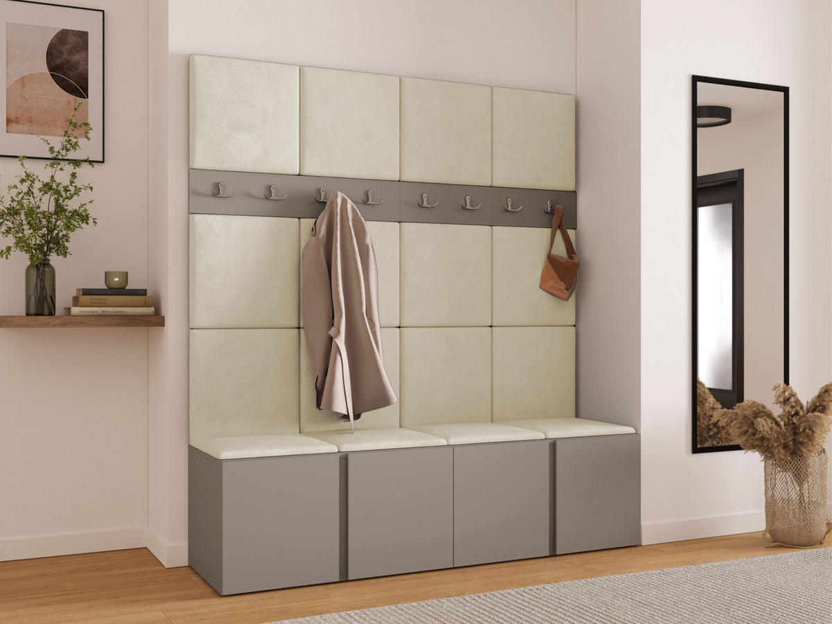 GARDEROBEN-SET Orion V - Kaschmir/Beige, Holzwerkstoff/Kunststoff (168/186/46cm) - MIRJAN24