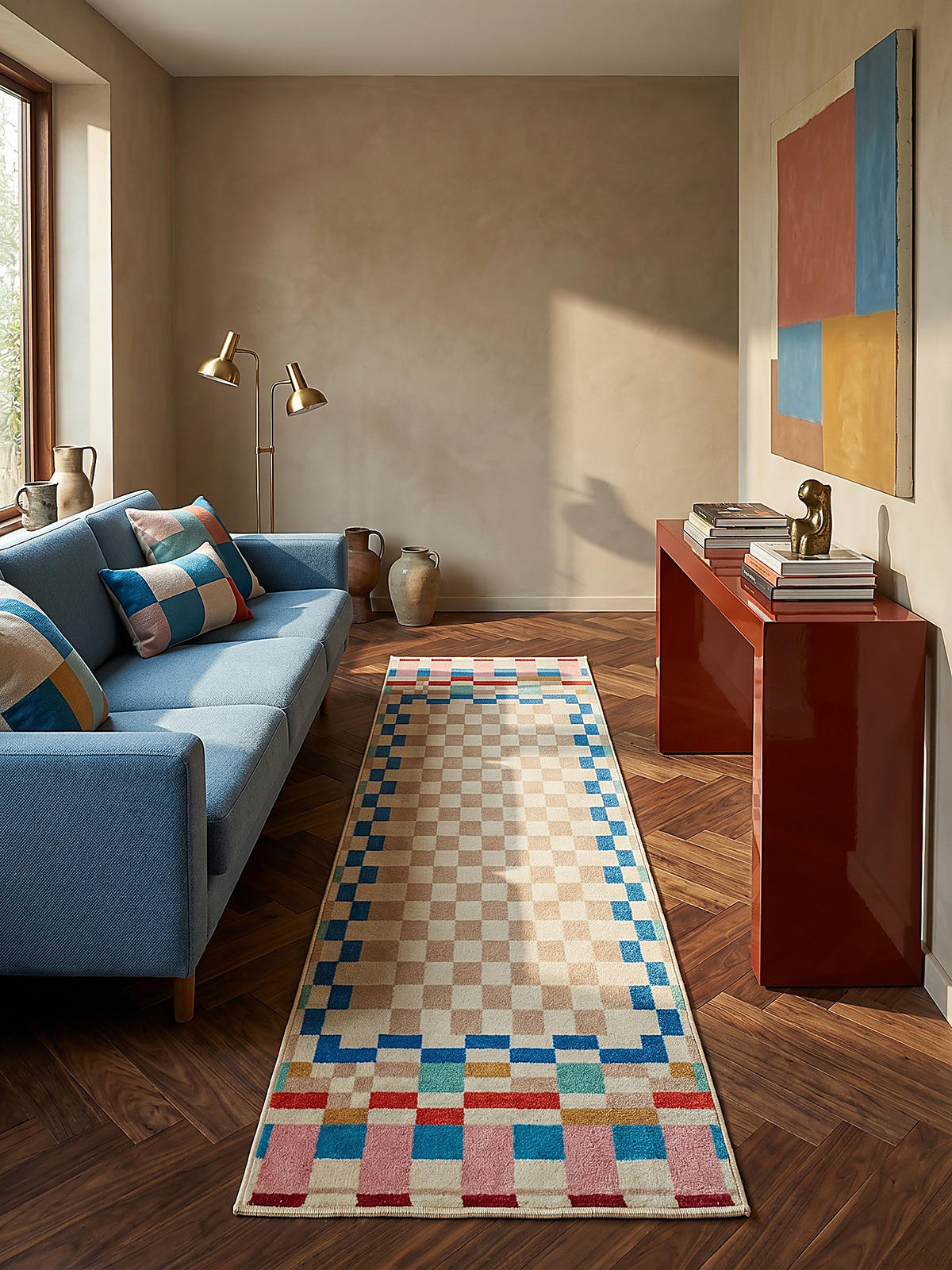 WOLLTEPPICH DAHLIA, geometrisch, Bunt, 80 x 300 cm - Multicolor, Textil (80/300cm) - KADIMA DESIGN