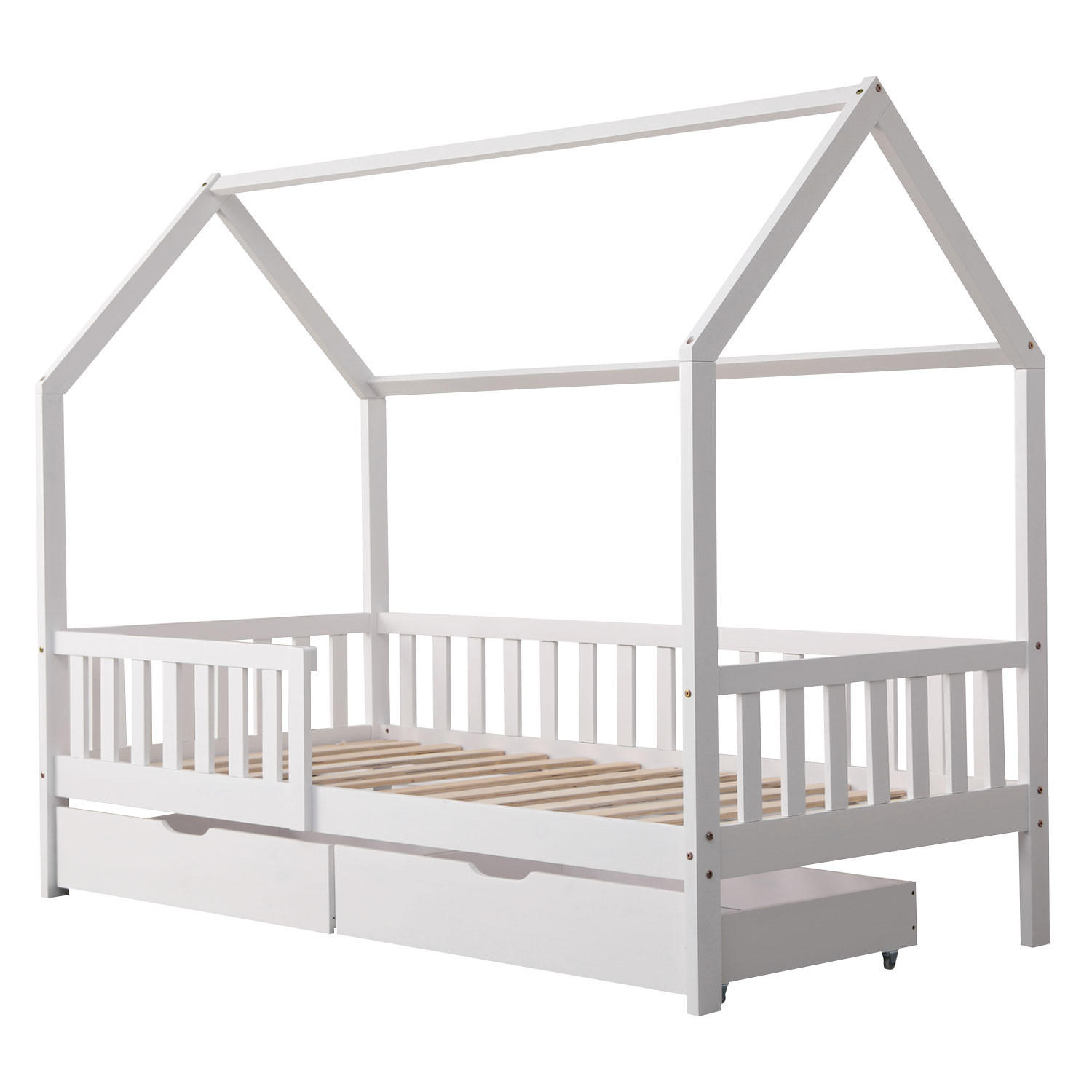KINDERBETT Marceau Weiß 190/90 cm - Weiß, Holz - Happy Garden