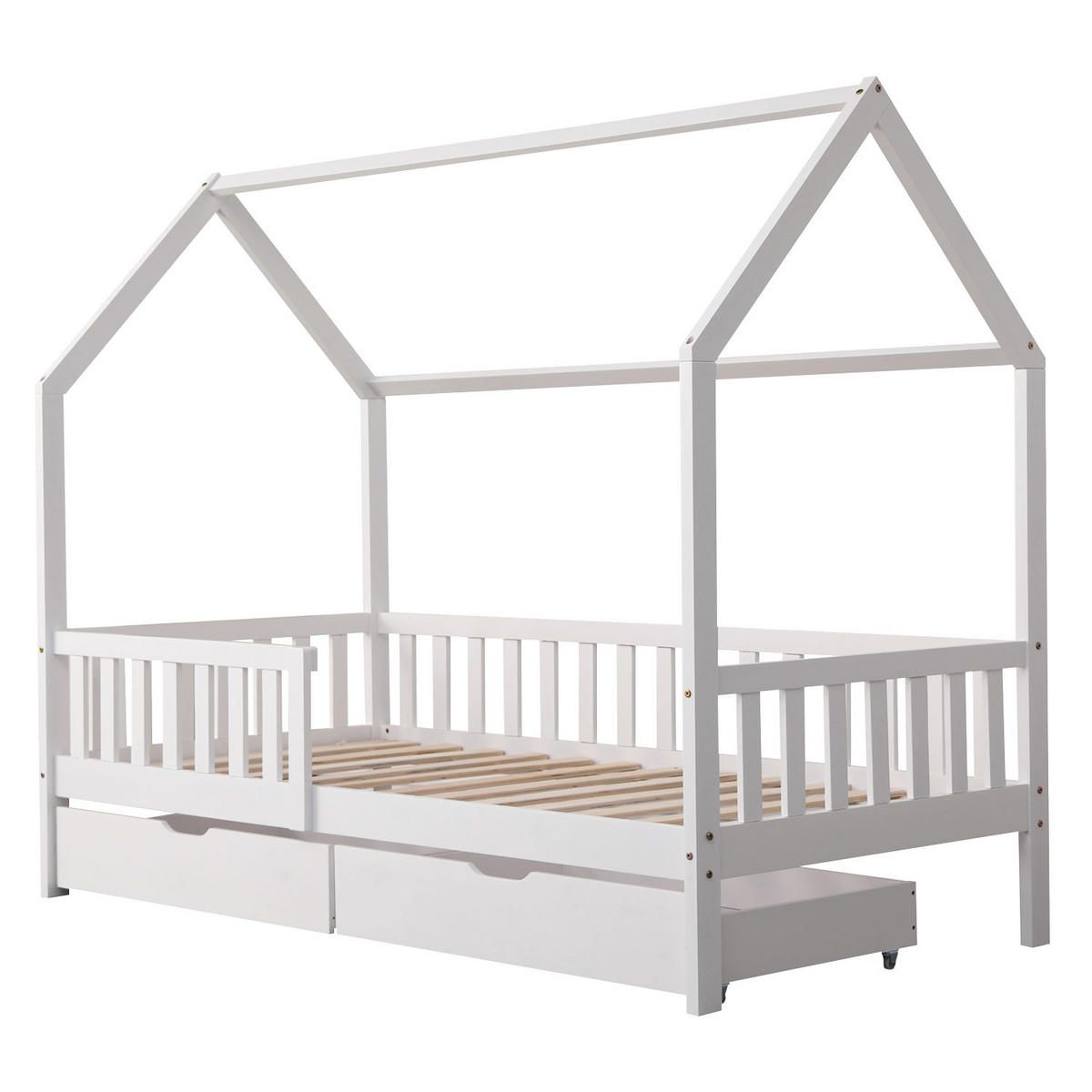 KINDERBETT Marceau Weiß 190/90 cm - Weiß, Holz - Happy Garden
