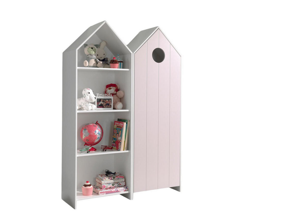 REGALSCHRANK Set Kania MDF+Holzwerkstoff Weiß /Pink - Pink/Weiß, Holzwerkstoff (115/171/37cm) - 58aufmkessel