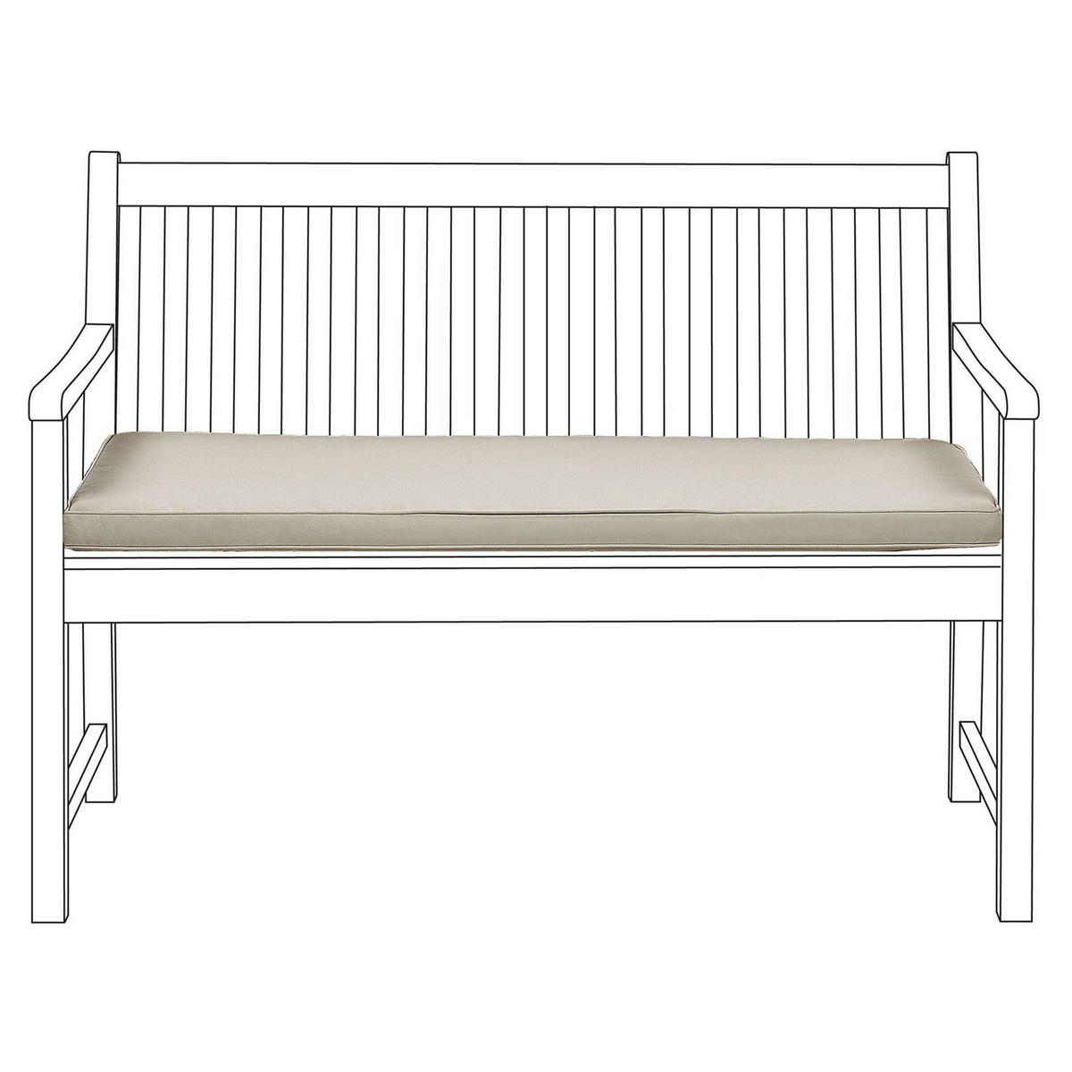 SITZBANKPOLSTER KISSEN Beige Vivara - Beige, Textil (112/5/54cm) - Beliani