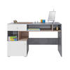 KINDERSCHREIBTISCH SIMON 10 125/55/76 Grau/Weiß/Sonoma Eiche - Weiß/Grau, Holzwerkstoff (125/76/55cm) - Deine Möbel 24