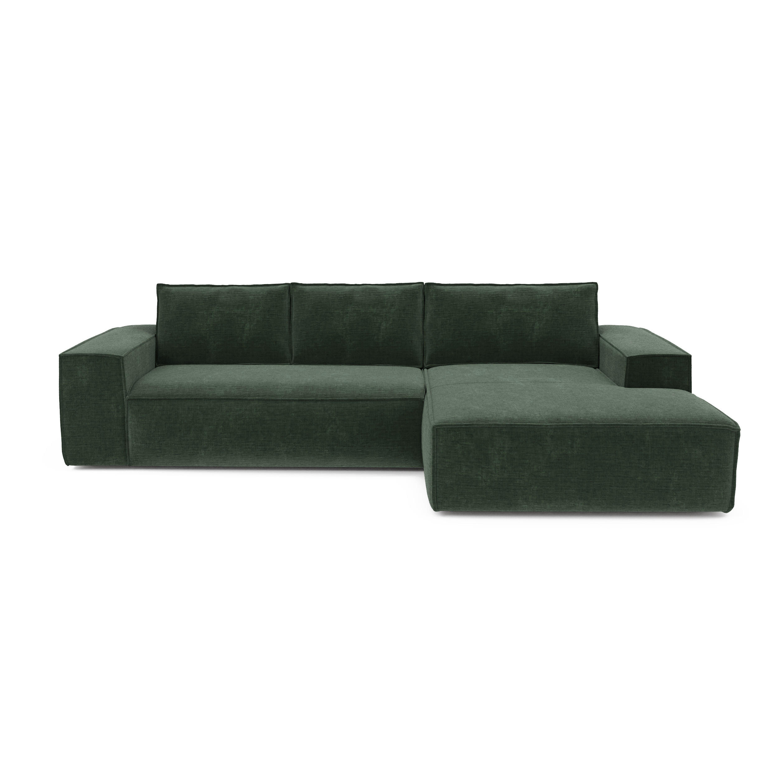 ECKSOFA RECHTS Samt Smaragdgrün 302cm - Smaragdgrün, Textil (302/165cm) - Sia Home