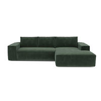 ECKSOFA RECHTS Samt Smaragdgrün 302cm - Smaragdgrün, Textil (302/165cm) - Sia Home
