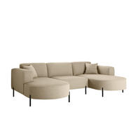 ECKSOFA Designer Modena U Rein stoff Quelle Beige - Beige, Holz (165/299cm) - Kaiser Möbel