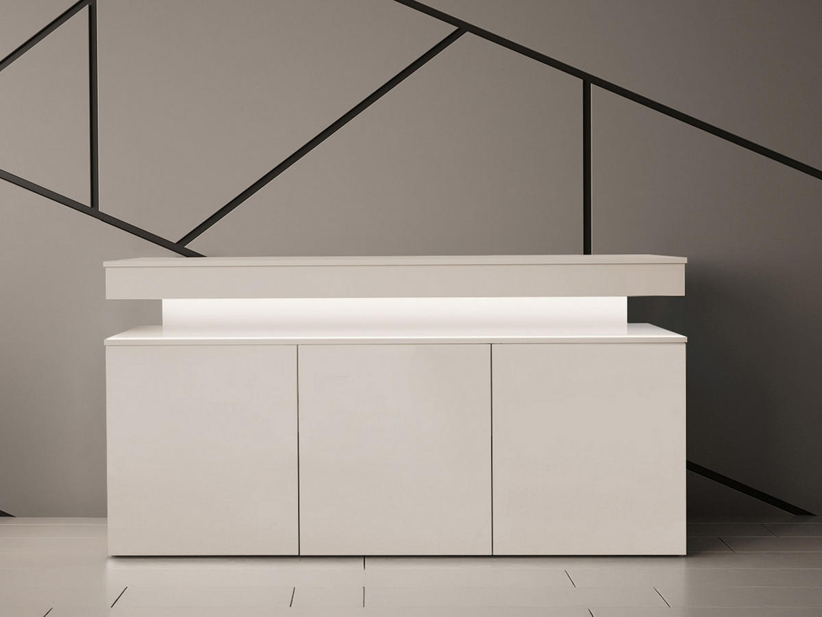 COMODĂ Glossa Bis 3D 160 - nisipiu, material plastic/compozit lemnos (160/83/39cm) - MIRJAN24