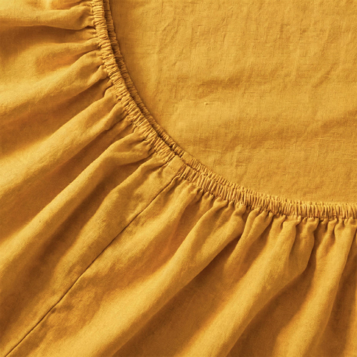 SPANNBETTTUCH basic 200x200x32 cm senf - Gelb, Textil (200/200cm) - Happy Friday