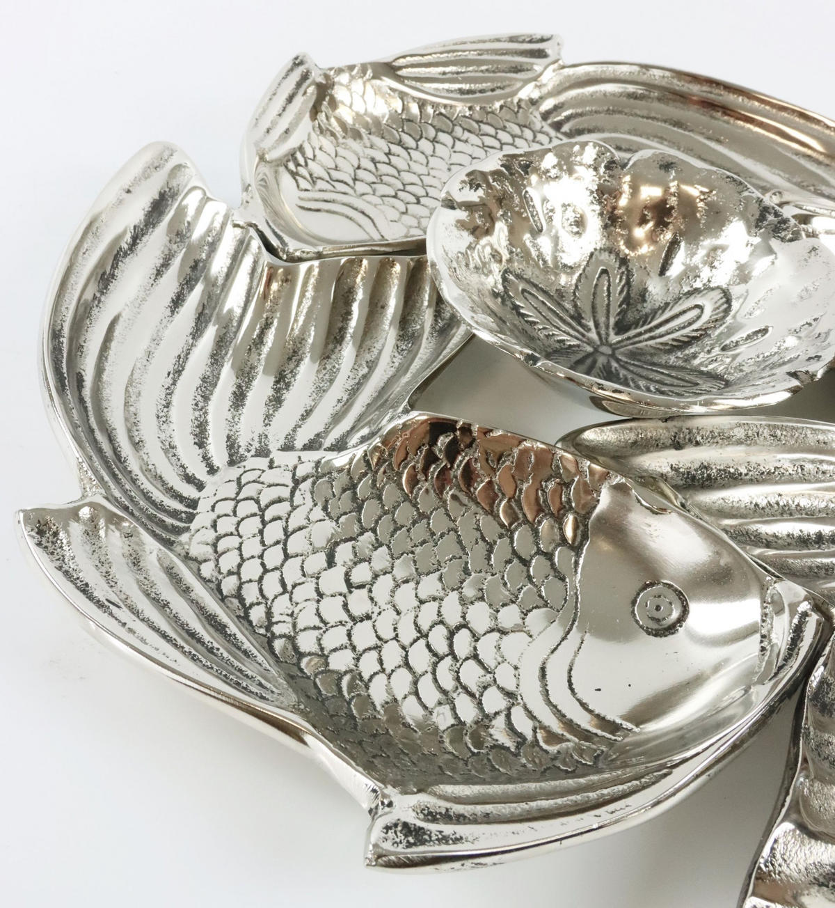 SCHALE Koifisch - Silberfarben, Metall (39cm) - FURNARO