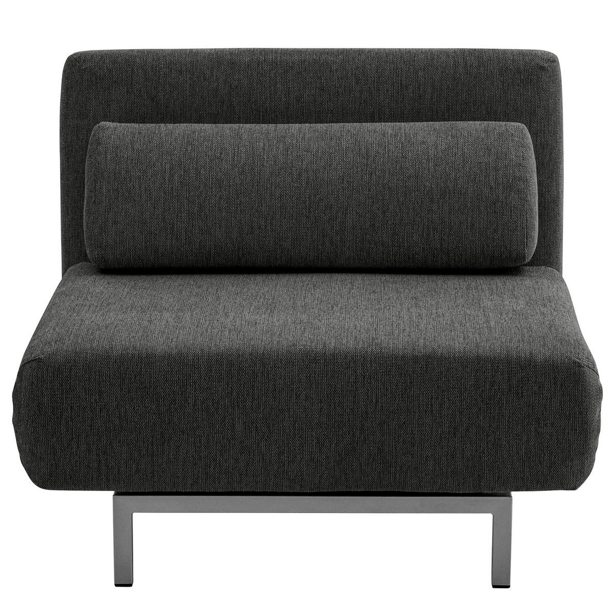 SCHLAFSESSEL - Anthrazit/Silberfarben, Textil/Metall (92/78/85cm) - home24