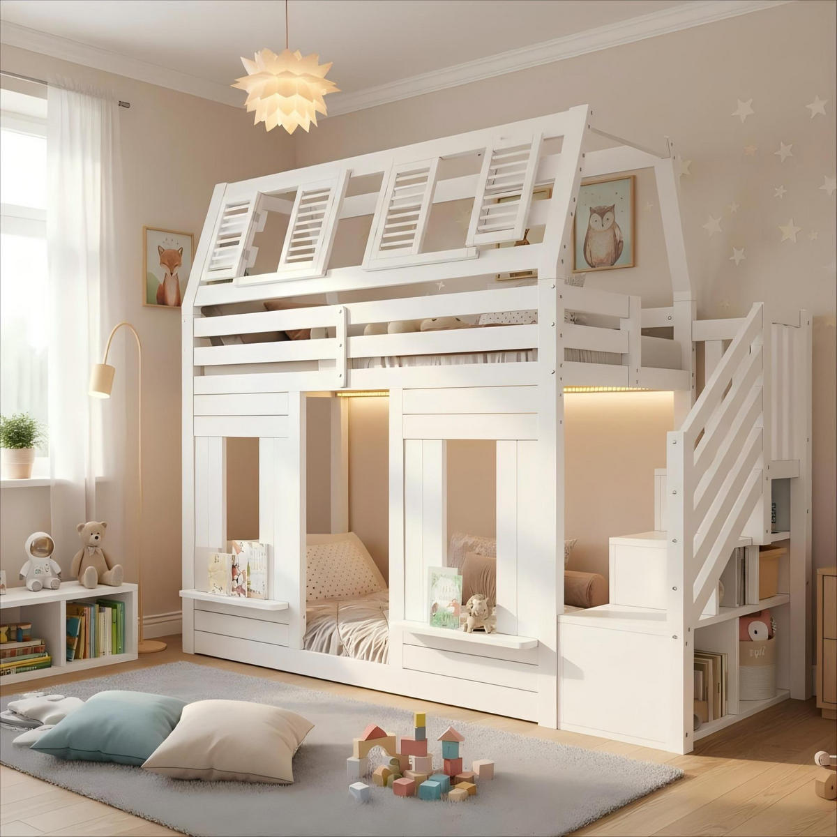 HAUSBETT Holz 90/200 cm Weiß - Weiß, Holz - Raumix