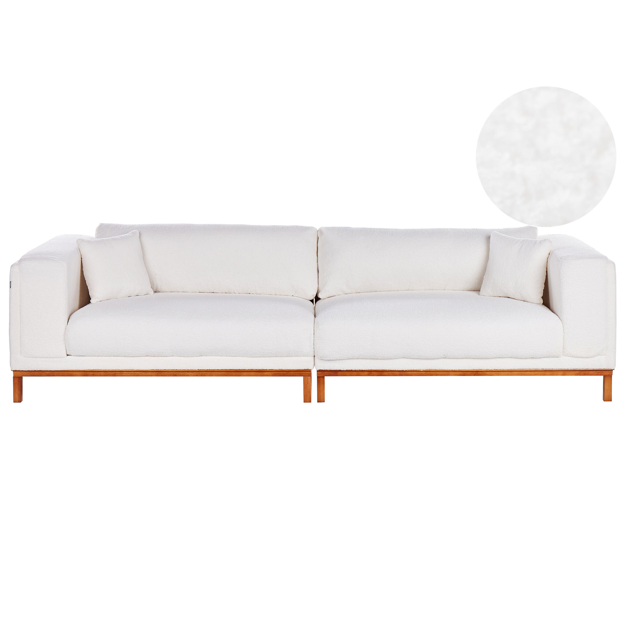 4-SITZER-SOFA Bouclé Cremeweiß Veng - Creme/Weiß, Textil (308/79/90cm) - Beliani