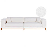 POHOVKA 4-místná Bouclé Krémově bílá Veng - bílá/krémová, textil (308/79/90cm) - Beliani