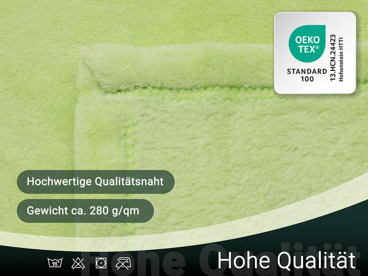 KUSCHELDECKE, 150x200 cm, 100% Polyester, Grün - Hellgrün, Textil (150/200cm) - Zollner
