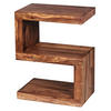 BEISTELLTISCH Massivholz S-Form Handgefertigt, Braun 44x30x60 cm - Braun, Holz (30/44/60cm) - KADIMA DESIGN