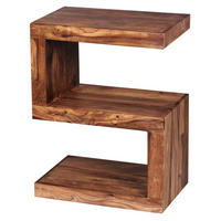 BEISTELLTISCH Massivholz S-Form Handgefertigt, Braun 44x30x60 cm - Braun, Holz (30/44/60cm) - KADIMA DESIGN