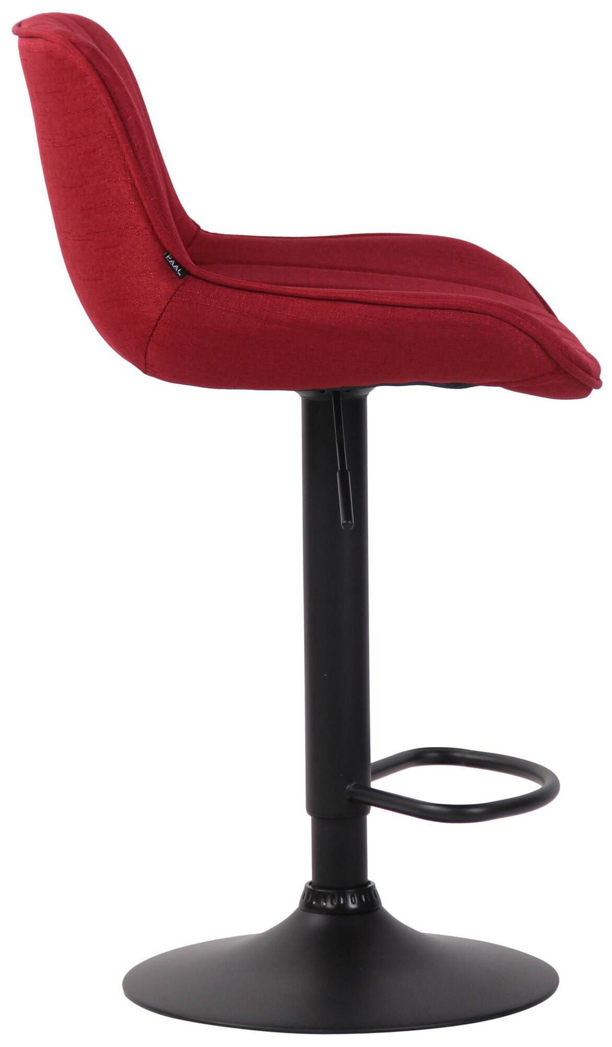 BARHOCKER 2er Set Lentos Stoff schwarz rot - Rot/Schwarz, Textil/Metall (50/108/50cm) - TPFLiving