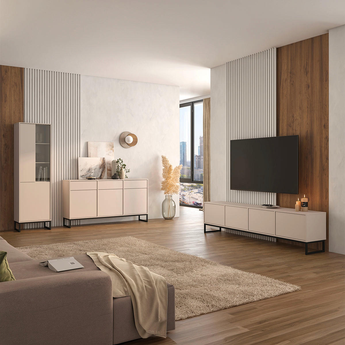 SIDEBOARD Loa Kaschmir - Beige, Holzwerkstoff (157/83.5/36.5cm) - Petits-meubles