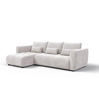 ECKSOFA SORENO 4-Sitzer, ecru - Ecru/Schwarz, Holz/Textil (293/171cm) - Courtois Laville