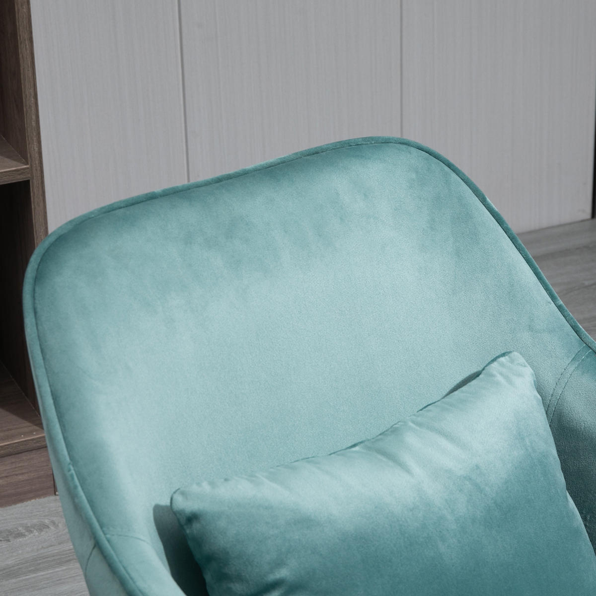 DREHSTUHL, ergonomisch gepolstert mit Samtoptik, Lendenkissen mit Massage, 57/70/78-86 cm, Grün - Grün, Kunststoff (70/86/57cm) - Redom