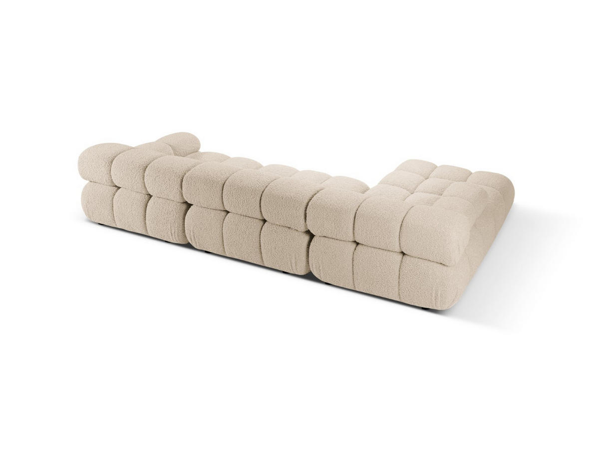 ECKSOFA modular links Bellis aus Boucle leichtes beige 4 Sitzplätze - Creme, Textil (155/282cm) - Micadoni