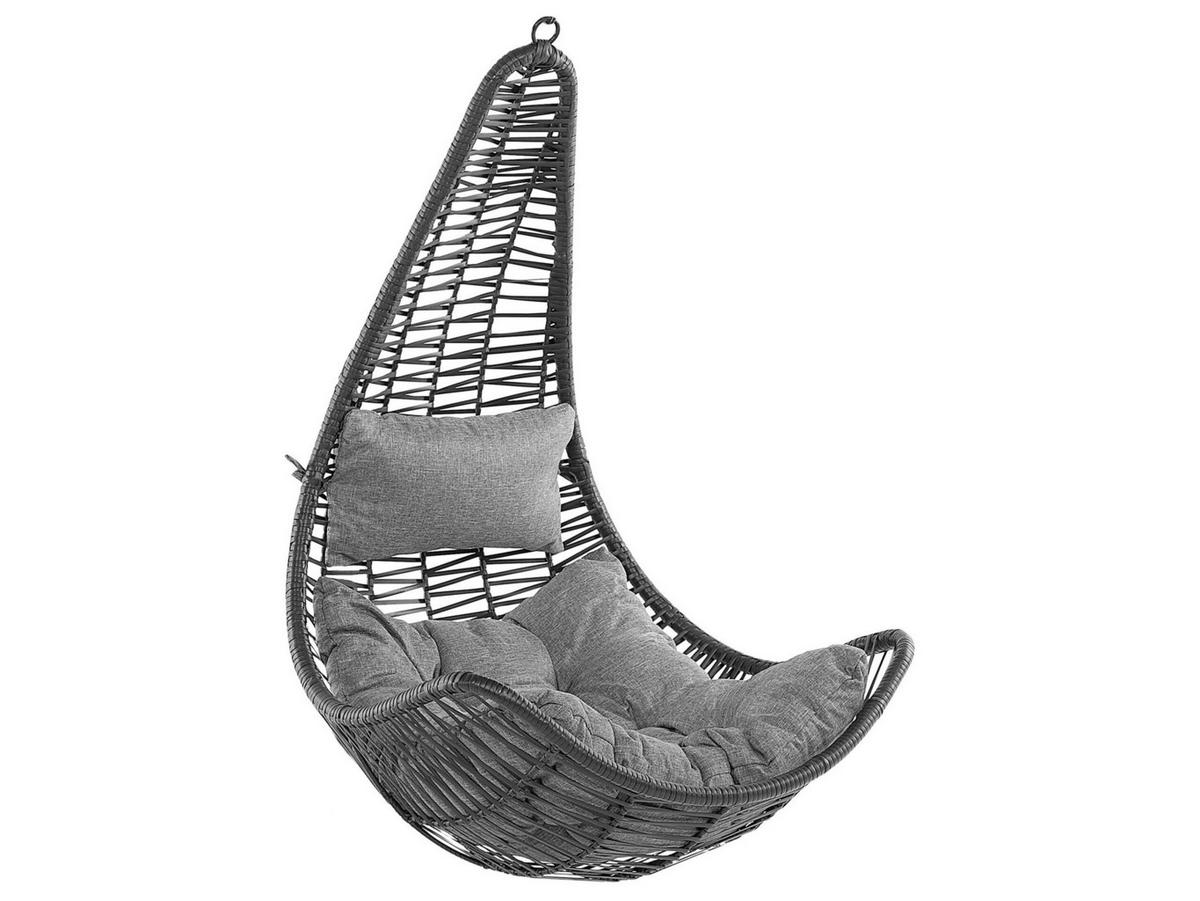 HÄNGESESSEL PE Rattan schwarz Atri II - Schwarz, Kunststoff (83/120/80cm) - Beliani