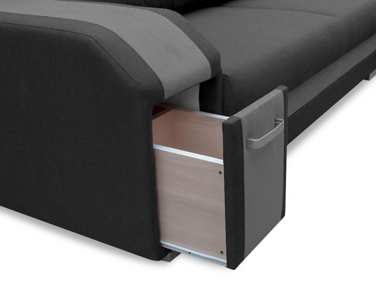 ECKSOFA Assan, Seite: Links - Chromfarben/Beige, Holz/Kunststoff (305/205cm) - MIRJAN24