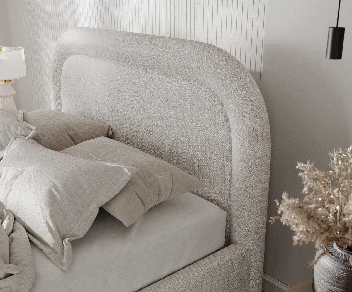 POLSTERBETT Zoya 180/200 cm Hellbeige im Riva Stoff - Beige/Naturfarben, Holz/Holzwerkstoff (180/200cm) - AltaBeds