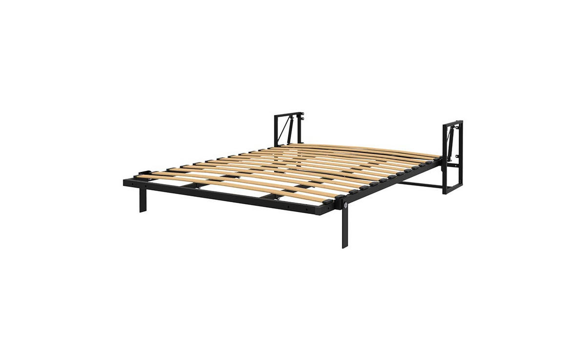 WANDBETT Morphy Classik Modulares SizeFlex- und TypeFlex-System - 140x200 Vertikal - Schwarz, Holz/Metall (140/200cm) - WallBedKing