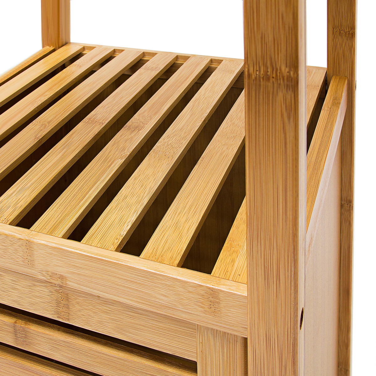 BADREGAL - Hellbraun, Holz (36.5/140/33cm) - Relaxdays