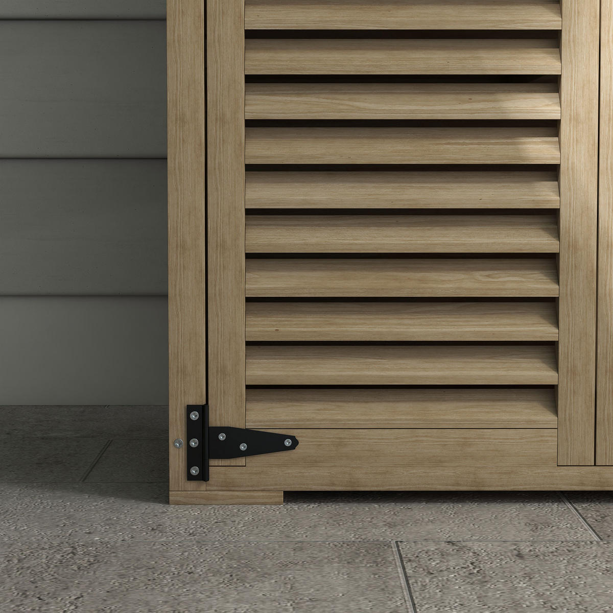 GERÄTESCHUPPEN DE-17582 2 Jalousietüren mit Bitumendach Naturholz - Naturfarben, Holz (75/118/50cm) - ComfortXL