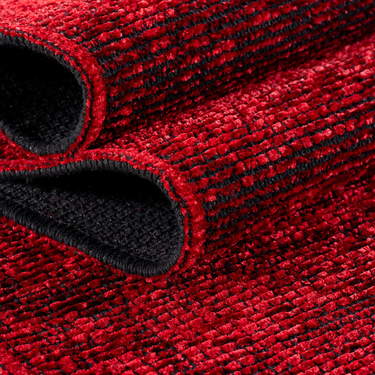 TEPPICH Kurzflor Unicolor Chenille Baumwolle Innen Rot Rechteckig 120x170 - Rot, Textil (120/170cm) - KADIMA DESIGN