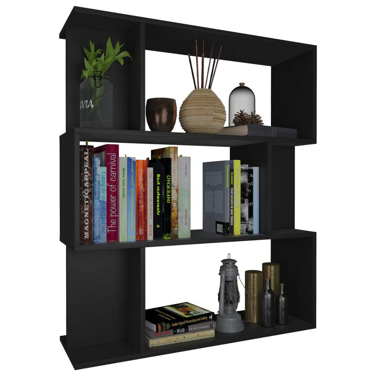 BÜCHERREGAL mit 3 Ebenen 80/24/96 cm aus Holzwerkstoff Schwarz - Schwarz, Holz (80/96/24cm) - vidaXL