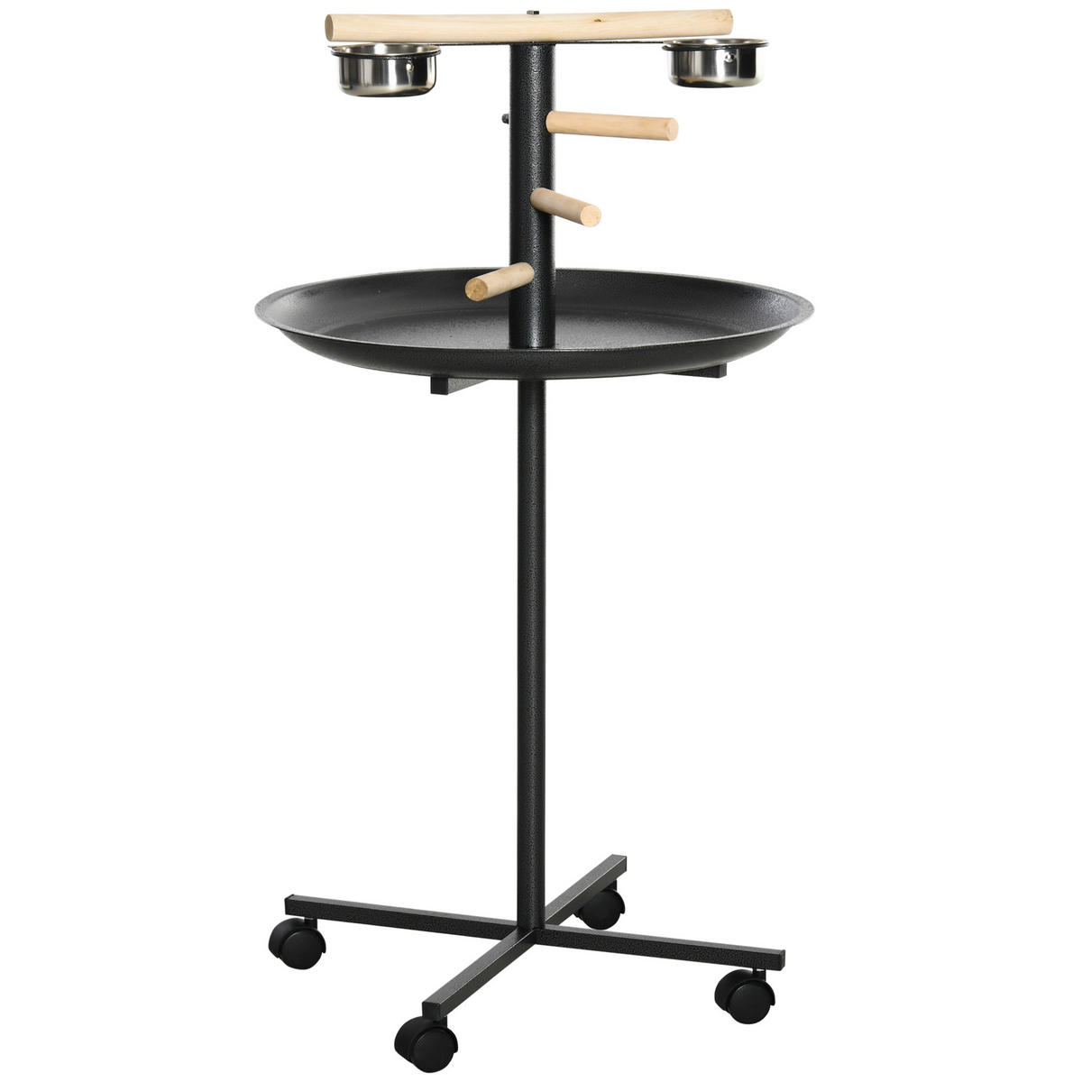 VOGELFUTTERSTATION DE-17835 4 Rollen & 2 Edelstahlnäpfe Grau - Grau, Metall (60/111/60cm) - ComfortXL